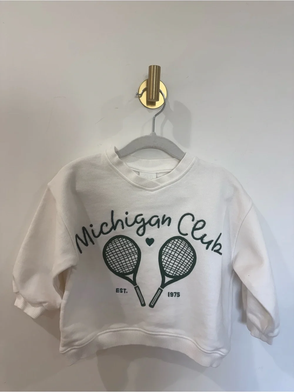 Zara White & Heather Gray Kids Matching Sweatshirt Set